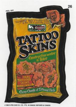 1992 O-Pee-Chee Wacky Packages #26 Tattoo Skins Front