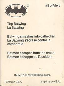 1989 DC Comics Batman Motion Cards #8 The Batwing / Batwing Smashes Into Cathedral / Batman escapes from crash Back