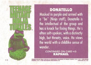 1990 O-Pee-Chee Teenage Mutant Ninja Turtles: The Movie #4 Donatello Back
