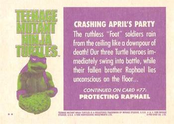 1990 O-Pee-Chee Teenage Mutant Ninja Turtles: The Movie #76 Crashing April's Party Back