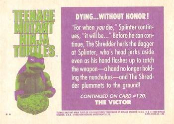 1990 O-Pee-Chee Teenage Mutant Ninja Turtles: The Movie #119 Dying... without Honor! Back