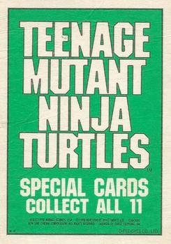 1990 O-Pee-Chee Teenage Mutant Ninja Turtles: The Movie - Special Cards #9 Michelangelo Back