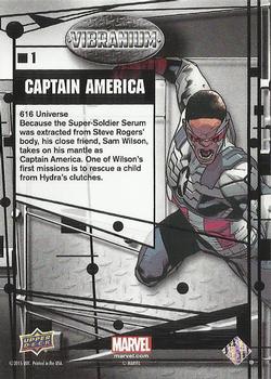 2015 Upper Deck Marvel Vibranium #1 Captain America Back