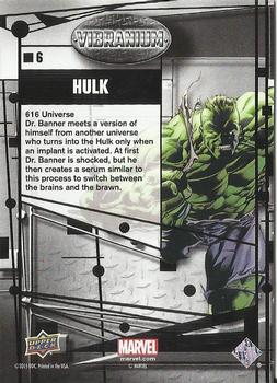 2015 Upper Deck Marvel Vibranium #6 Hulk Back