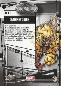 2015 Upper Deck Marvel Vibranium #11 Sabretooth Back