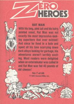 1983 Donruss Zero Heroes #7 Rat Man Back