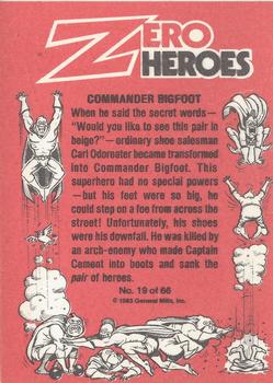1983 Donruss Zero Heroes #19 Commander Big Foot Back
