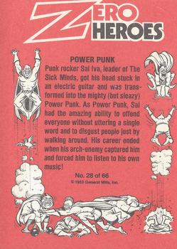 1983 Donruss Zero Heroes #28 Power Punk Back