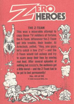 1983 Donruss Zero Heroes #44 The Z Team Back