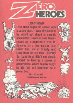 1983 Donruss Zero Heroes #51 Lead Head Back