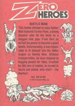 1983 Donruss Zero Heroes #58 Beetle Man Back