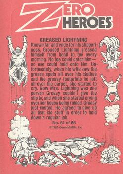 1983 Donruss Zero Heroes #61 Greased Lightning Back