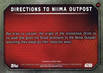 2015 Topps Star Wars: The Force Awakens #78 Directions to Niima Outpost Back