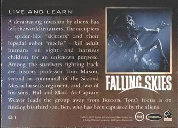 2012 Rittenhouse Falling Skies #1 Live And Learn Back