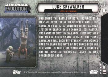 2016 Topps Star Wars Evolution #31 Luke Skywalker Back