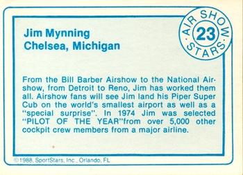 1988 SportStars Air Show Stars #23 Jim Mynning Back