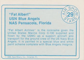 1988 SportStars Air Show Stars #29 Fat Albert Back