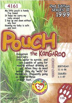 1999 Ty Beanie Babies III - Artist's Proof #116 Pouch the Kangaroo Back