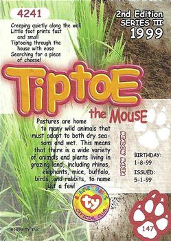 1999 Ty Beanie Babies III - Artist's Proof #147 Tiptoe the Mouse Back