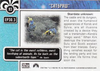 1998 SkyBox Star Trek The Original Series 2 #93 EP30.3   Catspaw Back
