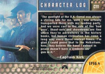 1999 SkyBox Star Trek The Original Series 3 - Character Logs #C111 EP 56:4  Spectre of the Gun Back