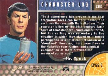 1999 SkyBox Star Trek The Original Series 3 - Character Logs #C112 EP 56:5  Spectre of the Gun Back