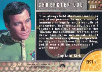 1999 SkyBox Star Trek The Original Series 3 - Character Logs #C153 EP 77:4  The Savage Curtain Back
