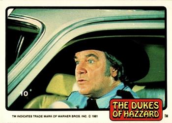 1981 Donruss The Dukes of Hazzard #10 Sheriff Rosco P. Coltrane Front