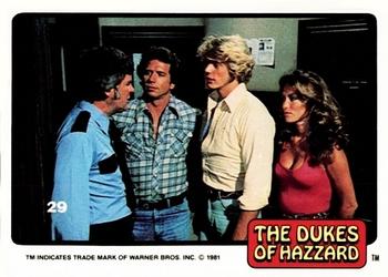1981 Donruss The Dukes of Hazzard #29 Rosco, Luke, Bo and Daisy Front