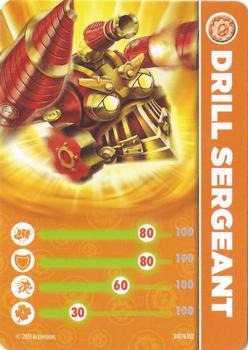 2011 Activision Skylanders Spyro's Adventure Stat Cards #NNO08 Drill Sergeant Front