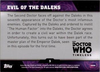 2016 Topps Doctor Who Timeless #5 Evil of the Daleks Back