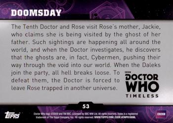 2016 Topps Doctor Who Timeless #53 Doomsday. Back