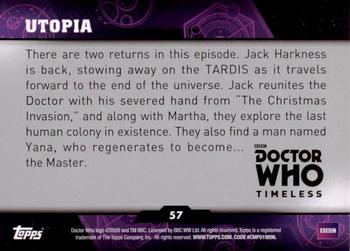 2016 Topps Doctor Who Timeless #57 Utopia Back