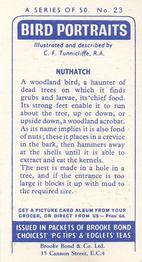 1957 Brooke Bond Bird Portraits  #23 Nuthatch Back