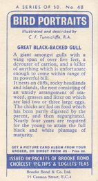 1957 Brooke Bond Bird Portraits  #48 Great Black-Backed Gull Back