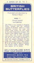 1963 Brooke Bond British Butterflies #2 Wall Back