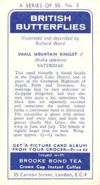 1963 Brooke Bond British Butterflies #3 Small Mountain Ringlet Back