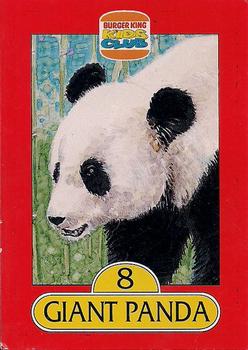 1993 Burger King Kids Club Save the Animals #8 Giant Panda Front