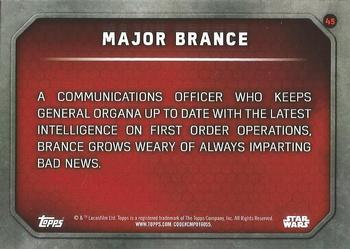 2015 Topps Star Wars: The Force Awakens - Lightsaber Purple #45 Major Brance Back
