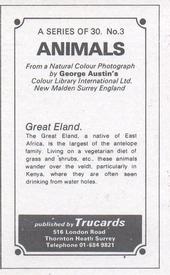 1970 Trucards Animals #3 Great Eland Back