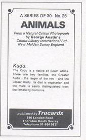 1970 Trucards Animals #25 Kudu Back