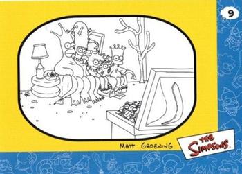 2000 Artbox The Simpsons Collectible Stickers #9 (family on sofa, amphibians) Front