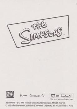 2000 Artbox The Simpsons Collectible Stickers #20 Property of Ned Flanders xx Homer Simpson Back