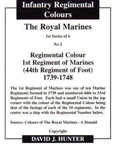 2008 Regimental Colours : The Royal Marines 1st Series #2 Regimental Colour 1st Regiment of Marines (44th Regiment of Foot) 1739-1748 Back