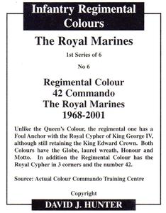 2008 Regimental Colours : The Royal Marines 1st Series #6 Regimental Colour 42 Commando The Royal Marines 1968-2001 Back