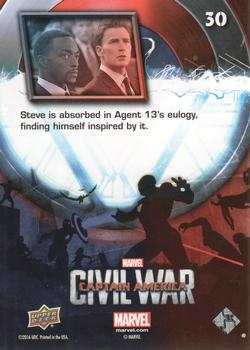 2016 Upper Deck Captain America Civil War #30 Agent 13's Eulogy Back