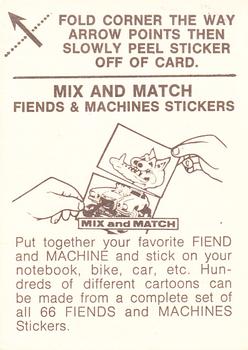 1970 Donruss Fiends and Machines Stickers #41 Hornet Back