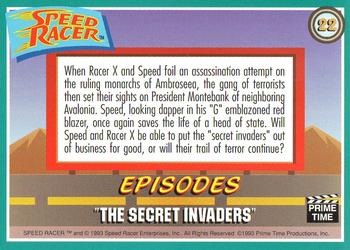 1993 Prime Time Speed Racer #22 The Secret Invaders Back