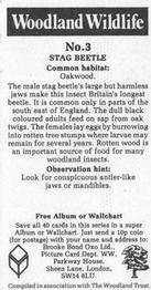 1988 Brooke Bond Woodland Wildlife #3 Stag Beetle Back