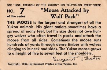 1956 Quaker Oats Sgt. Preston of the Yukon (F279-15) #7 Moose Attacked by Wolf Pack Back
